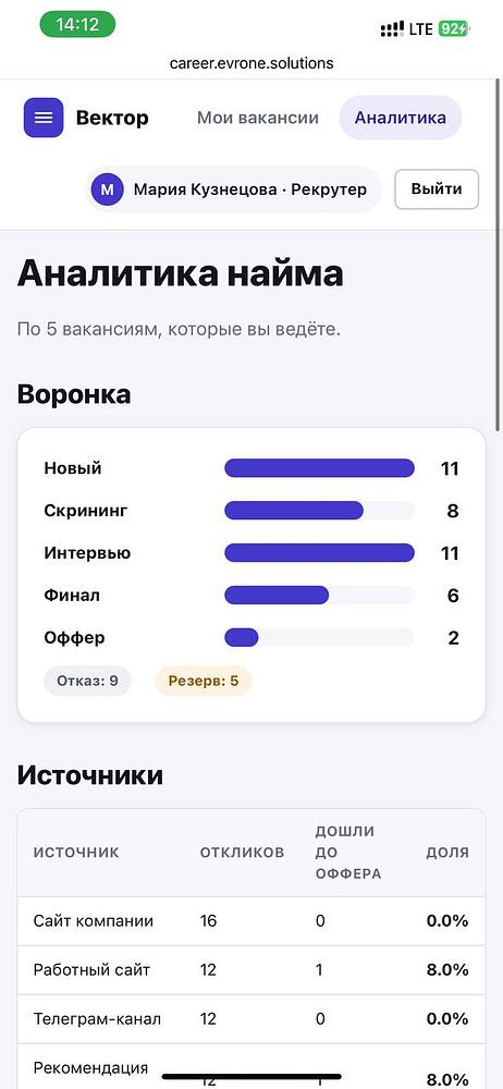 Evrone Career — экран 7 из 8